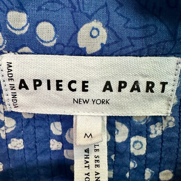 Apiece Apart Topa Pop Over Top in Splattered Lapis Blue Size Medium - Picture 9 of 14